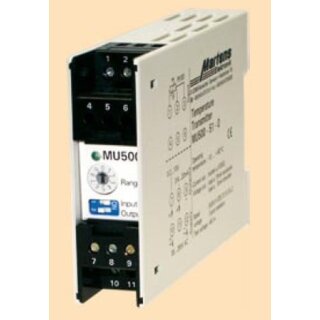 MU500-51-..., Temperatur- Messumformer für Pt100- Fühler 10-30 VDC / 10-42 VAC
