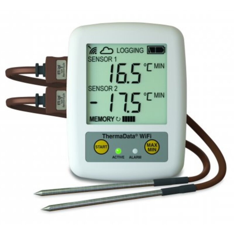 WiFi Data Logger, Model TD2TC for 2 Thermocouples PSE Priggen