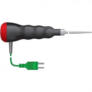 Einstichsonde, Typ K- Thermoelement- Fhler mit stabilem Gummigriff rot