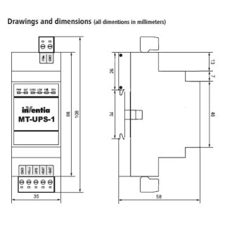 MT-UPS-1, USV- Modul, 24VDC/0,5A, mikroprozessorgesteuert