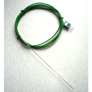 Mineral Insulated Probe, Type K  for High Temperatures, Ø1,5mm, -200 to +1100°C 