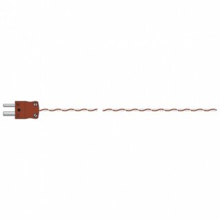 Thermocouple Type T, 1m PTFE Insulated Leads, Exposed Junction, Plug,  -75 to +250°C