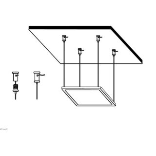 Seilaufhängung für Vollspektrum- LED- Panels