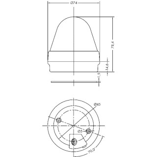 LED- Multifunktions- Blitzleuchte, gelb, BL70, 15 Funktionen