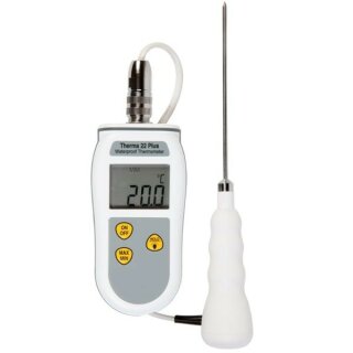Therma 22 Plus, Waterproof Thermometer for Thermocouple and Thermistor Probes