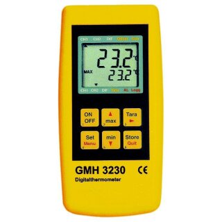 GMH 3231, Precision Fast Response Thermometer for Thermocouples, 2 Universal Plug-In Probe Inputs