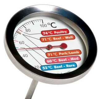 Fleisch- Zeigerthermometer, Edelstahl, Ø60mm