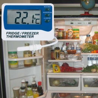Fridge/Freezer Alarm- Thermometer mit UKAS- Kalibrierzertifikat, Max-./Min- Funktion