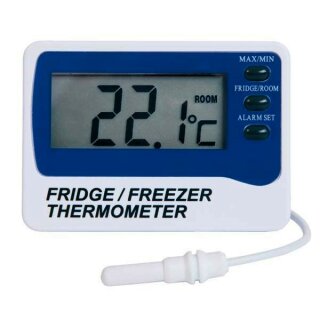 Fridge/Freezer Alarm Thermometer with UKAS Calibration Certificate, Max/Min Function