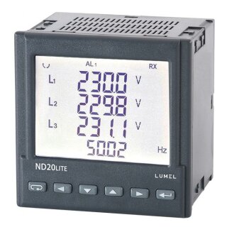ND20LITE-22100M1, 3-Phasen- Einbau- Messgerät für Stromnetz- Parameter, 96 x 96mm