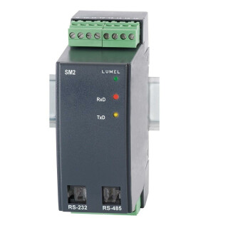 SM2, RS-485 MODBUS- Modul für 4 Analogeingänge 2 Spannungseingänge 0-10V und 2 Stromeingänge 0/4-20mA / 85-253VAC/DC