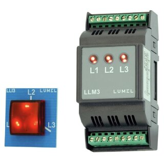 LLM3, 3-Phase Live Line Indicator for DIN Rail Mounting
