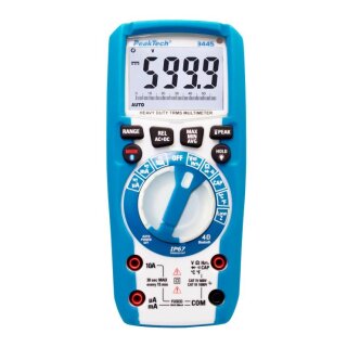 PeakTech 3445, Digital Multimeter with Illuminated Buttons, 6,000 Counts, 1000VAC/DC, TrueRMS, Bluetooth, IP67