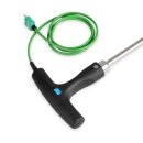 T-Griff- Edelstahl- Einstichsonde, Typ K- Thermoelement, &Oslash;9,5mm x 2000mm, -75 bis +250&deg;C
