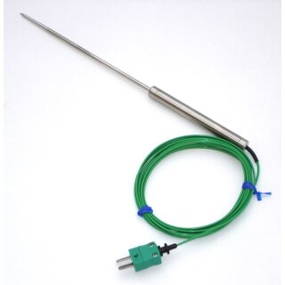 Oven Probe with Stainless Steel Handle, Type K, -75 to +250°C