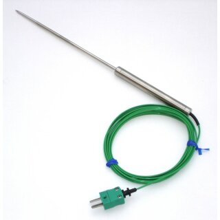 Oven Probe with Stainless Steel Handle, Type K, -75 to +250°C 