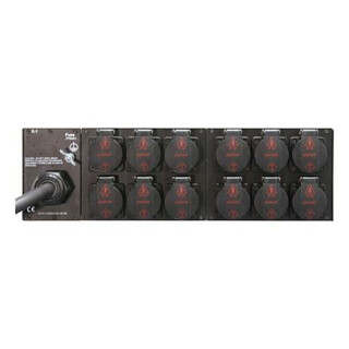 CONNEX- 32A- Stromverteiler, 13 x Schuko, mit FI 0,03A