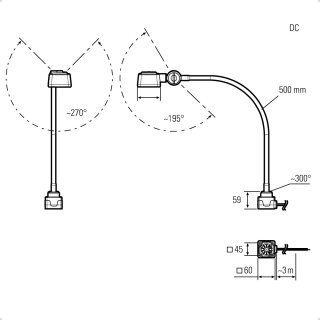 CENALED SPOT DC, 500mm Flexarm- LED- Maschinenleuchte