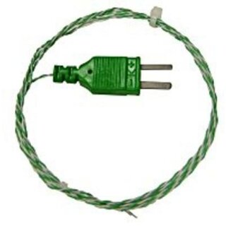 Thermocouple Type K, 2m PTFE Insulated Leads, Exposed Junction, Plug,  -75 to +250°C