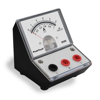 PeakTech 205, analoges Zeigermessgert, Pultgehuse mit Spiegelskala 0-1 A / 5 A AC