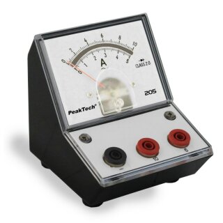 PeakTech 205, analoges Zeigermessgerät, Pultgehäuse mit Spiegelskala 0-5 / 10 A AC 