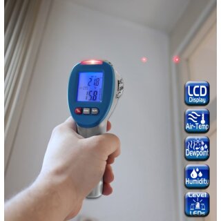 IR-Thermometer/Taupunkt- Messgert, PeakTech 5400, -50...+260C, 12:1,  0-100% r.F.