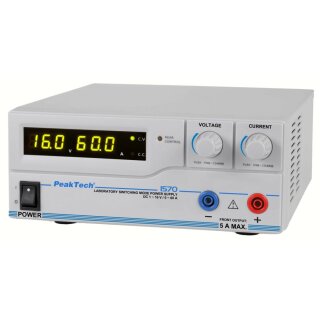 PeakTech 1570, Programmable Lab Switching Mode Power Supply, USB, 1-16VDC/0-60A 