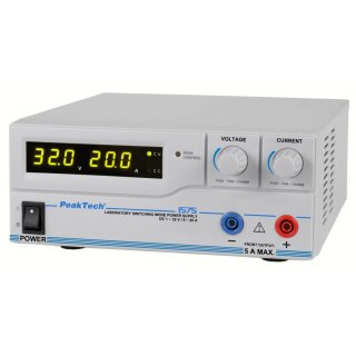 PeakTech 1575, Programmable Lab Switching Mode Power Supply, USB, DC 1-32V/0-20A