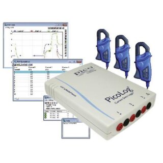 PicoLog CM3, 3-Channel Mains Current Logger Set with 3 Current Clamps