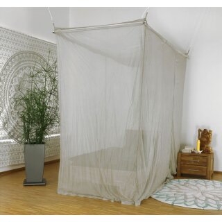 HF- Abschirmbaldachin aus Abschirmgewebe, Kastenform fr Einzelbett Silver-Tulle, 48 dB