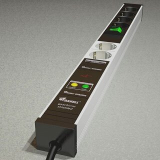 Shielded 6-fold Socket Outlet with Switch, Overvoltage Protection