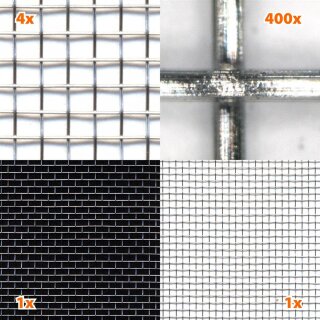 V4A10, HF- Abschirmgewebe, V4A Edelstahl, Maschenweite: 1,0mm,  40dB, Breite: 0,90m