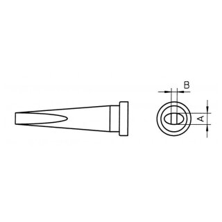Weller Lötspitze Serie LT, Meißelform, LT K/ 1,2mm, gerade, lang