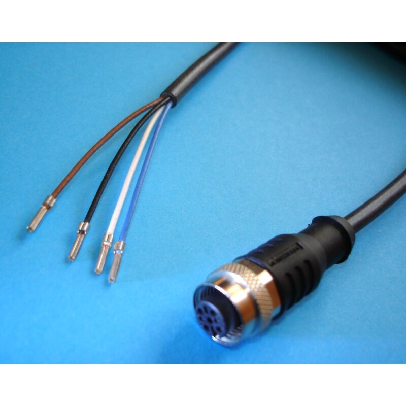 M12 Sensor Cable, Open Line Ends, 24V PSE Priggen Special Electro