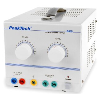 PeakTech 6125, Stabilisiertes AC/DC- Labornetzgert 1-15 V AC/DC / 5 A